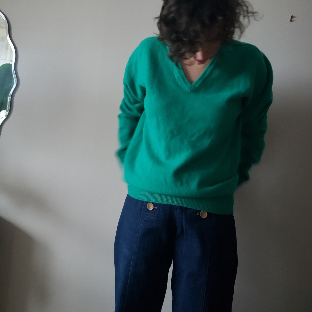 Vintage Bright Blue wool sweater